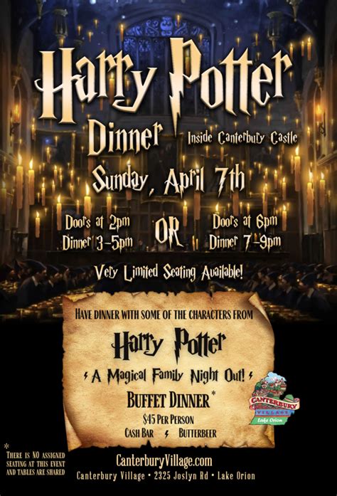 canterbury village events 2024|harry potter dinner canterbury village.